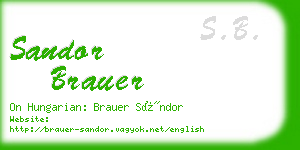 sandor brauer business card